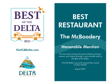 Best Of The Delta - Honorable Mention For Best Restaurant - The McBoodery