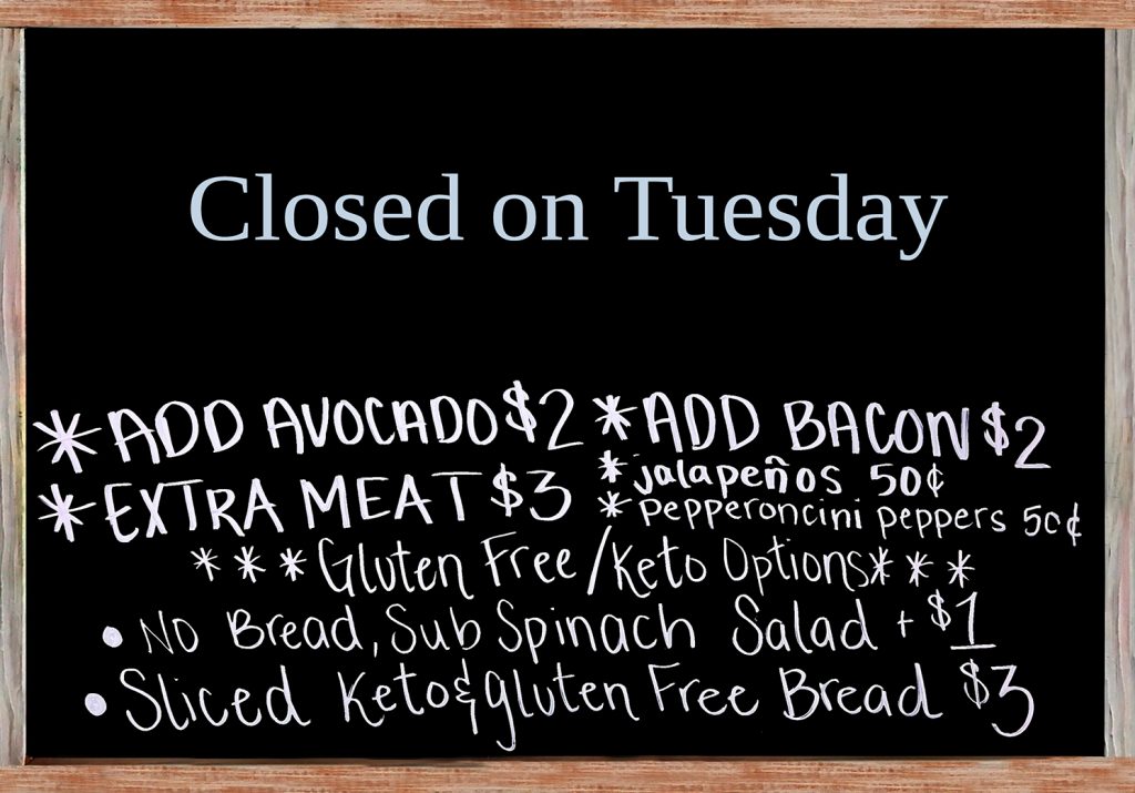 Closed on Tuesday. Check back on Wednesday for the Special.