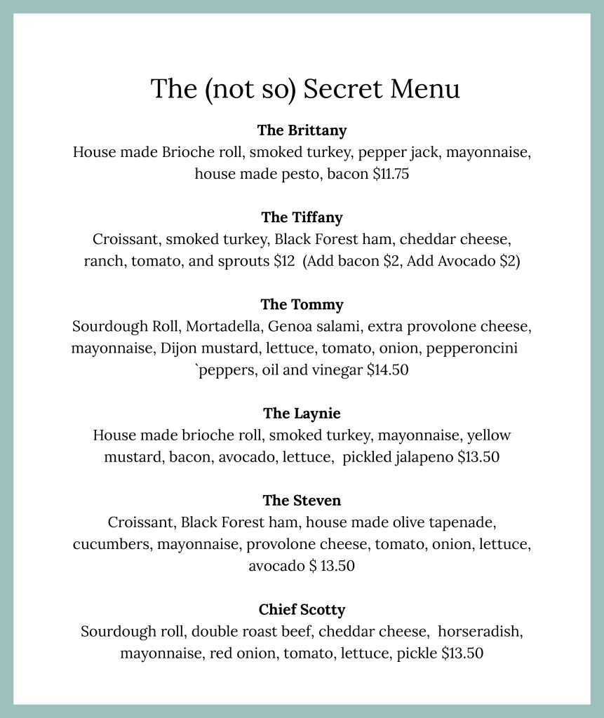 The (not so) Secret Menu