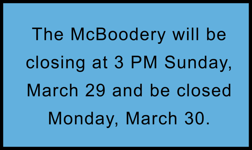 Special hours this week. We are open normal 10am-5pm today, but will be closing at 3 tomorrow!  We will be closed Monday and also out normal closed day on Tuesday.